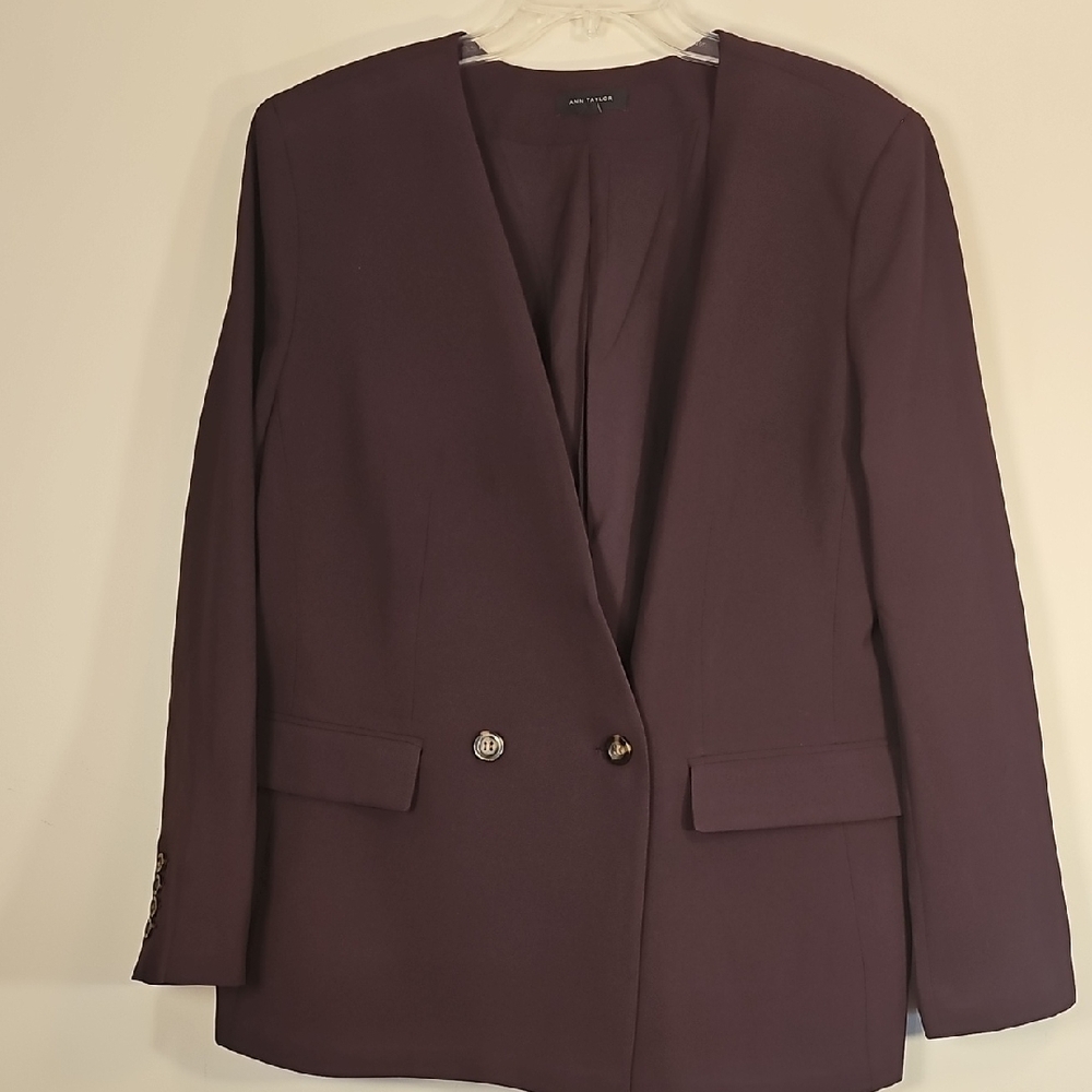 Ann Taylor Dark Burgundy Women's Blazer Size 18